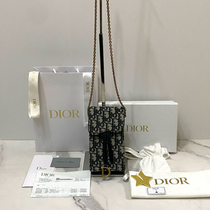 거의새것 디올 새들 오블리크 자카드 버티컬 파우치 휴대폰 가방