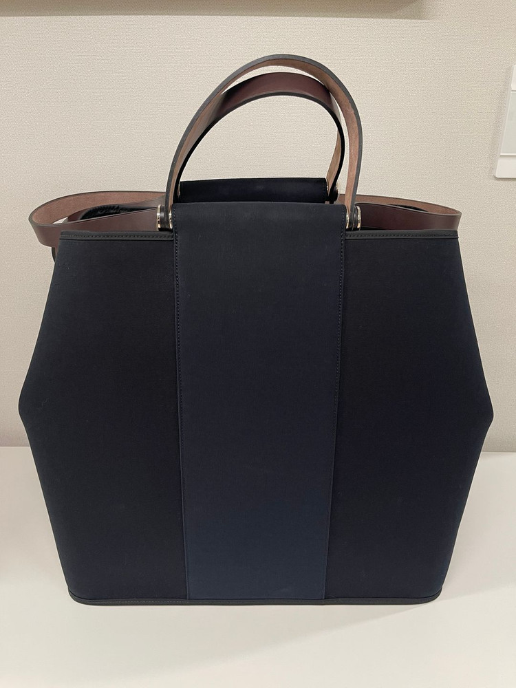 에르메스 Cabag 꺄백 토일 블랙 GM 캔바스 토트백 숄더백--0