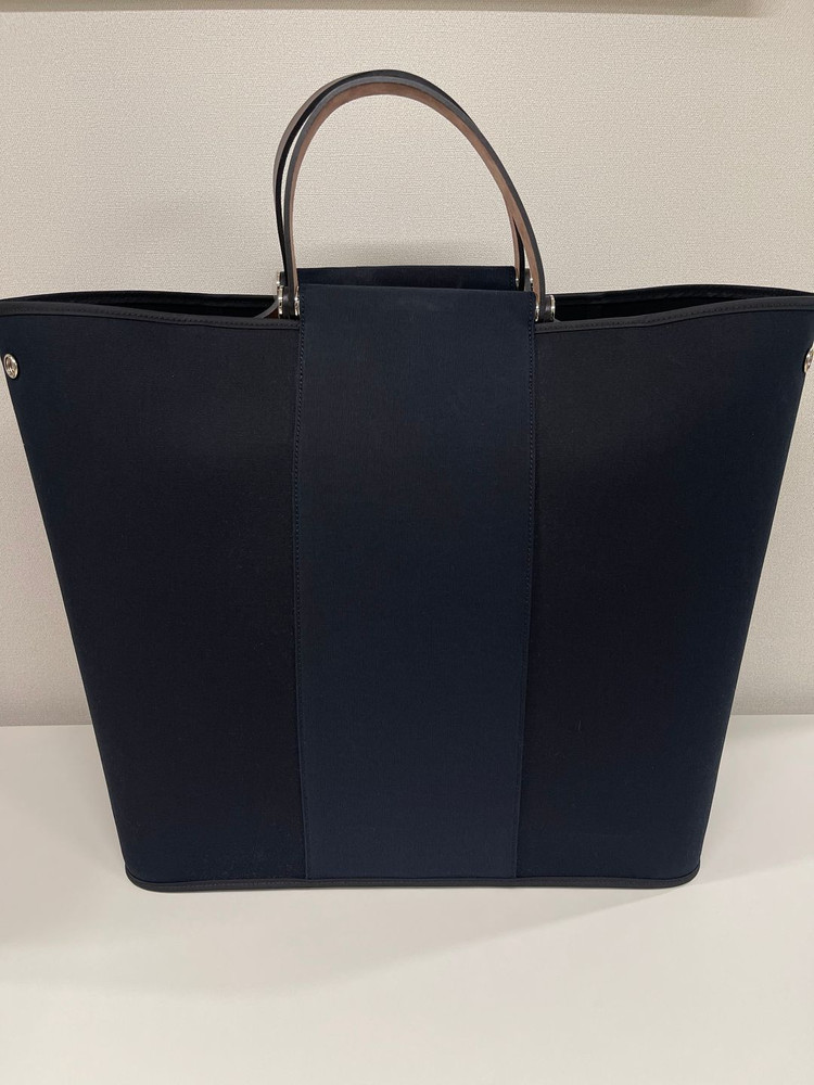 에르메스 Cabag 꺄백 토일 블랙 GM 캔바스 토트백 숄더백--3