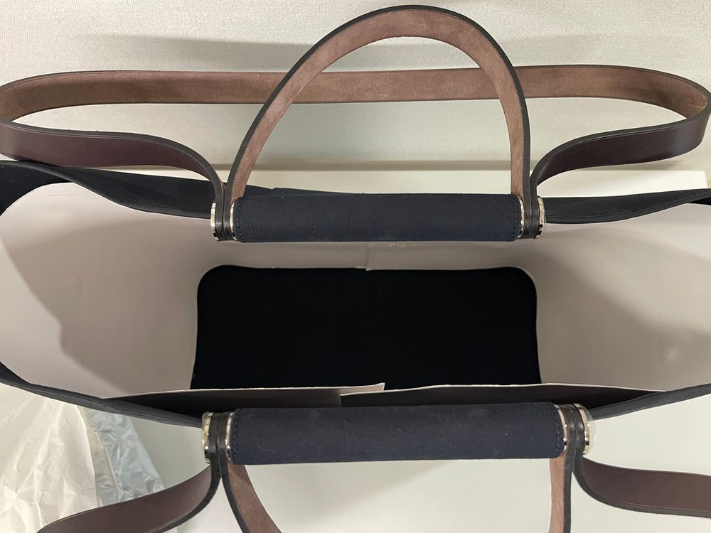 에르메스 Cabag 꺄백 토일 블랙 GM 캔바스 토트백 숄더백--2