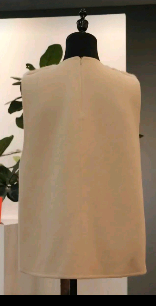 보브 밍크 배색 앙고라 울혼방 베스트 66사이즈 새제품 오트밀베이지컬러--3