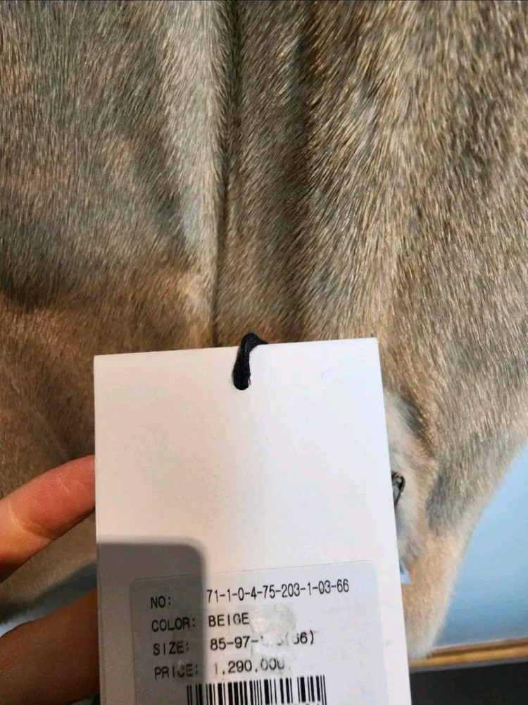 보브 밍크 배색 앙고라 울혼방 베스트 66사이즈 새제품 오트밀베이지컬러--8