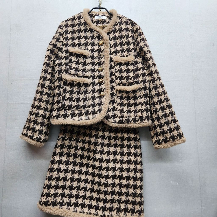 MENGYI 하운드투스 트위드 셋업 M(M/26)--0