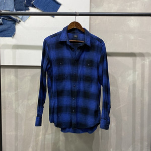 (100) 유니클로 캐주얼 베이직 플란넬 체크 셔츠 남방