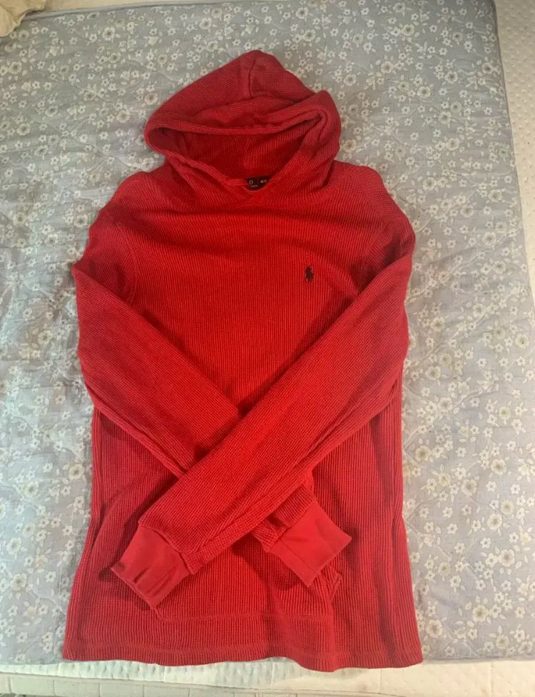 폴로 랄프로렌 빨간색 후드티 M--0