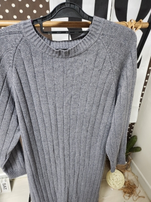 큰골지 니트 원피스--1