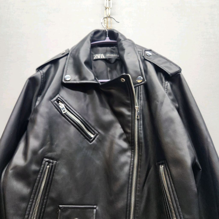 자라 에코 라이더 견장 가죽자켓 XXL(L) 이미지