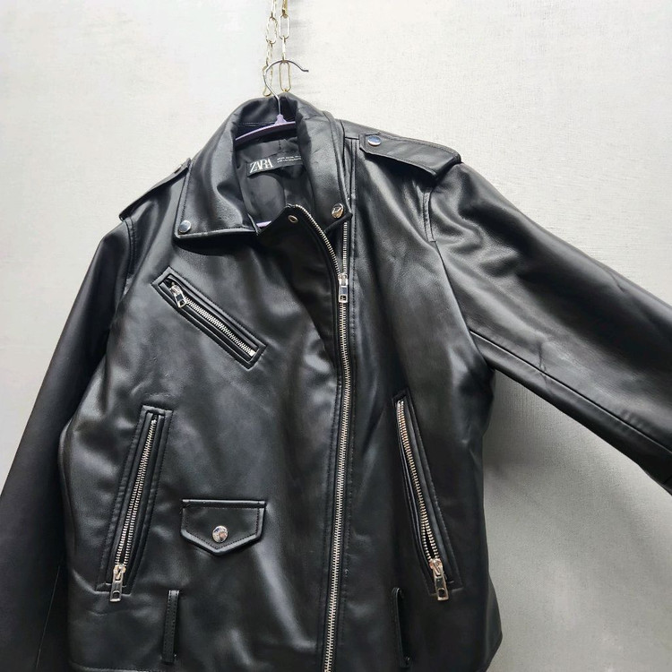 자라 에코 라이더 견장 가죽자켓 XXL(L) 이미지