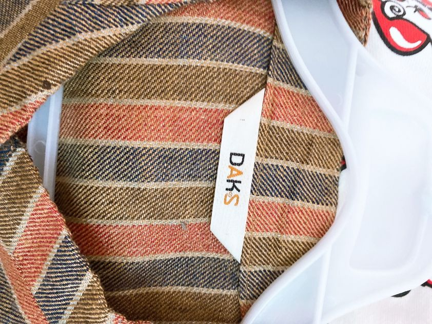 (77)닥스여자린넨100%스트라이프7부노카라자켓--4