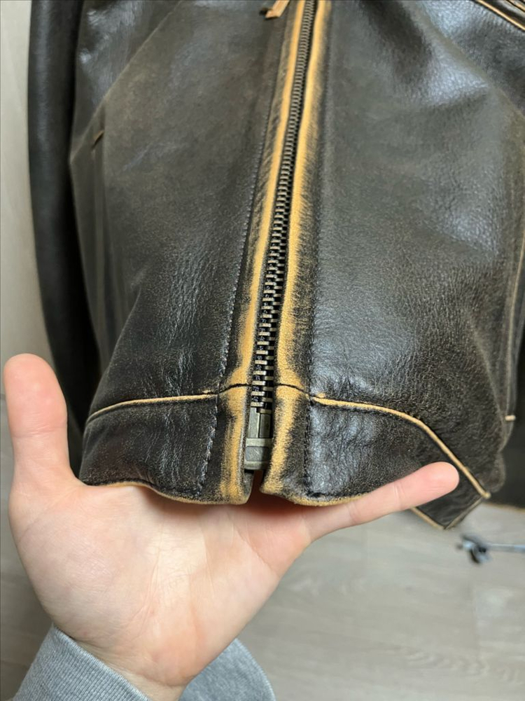 [theopenproduct]더오픈프로덕트 레더자켓 브라운--2