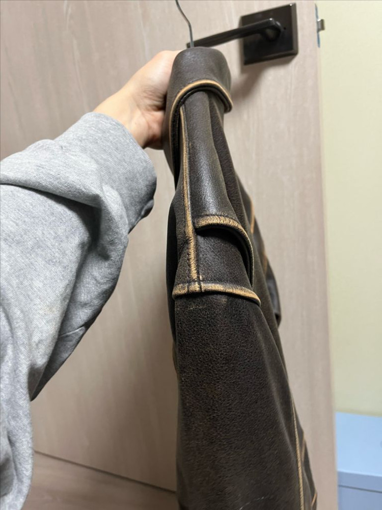 [theopenproduct]더오픈프로덕트 레더자켓 브라운--3