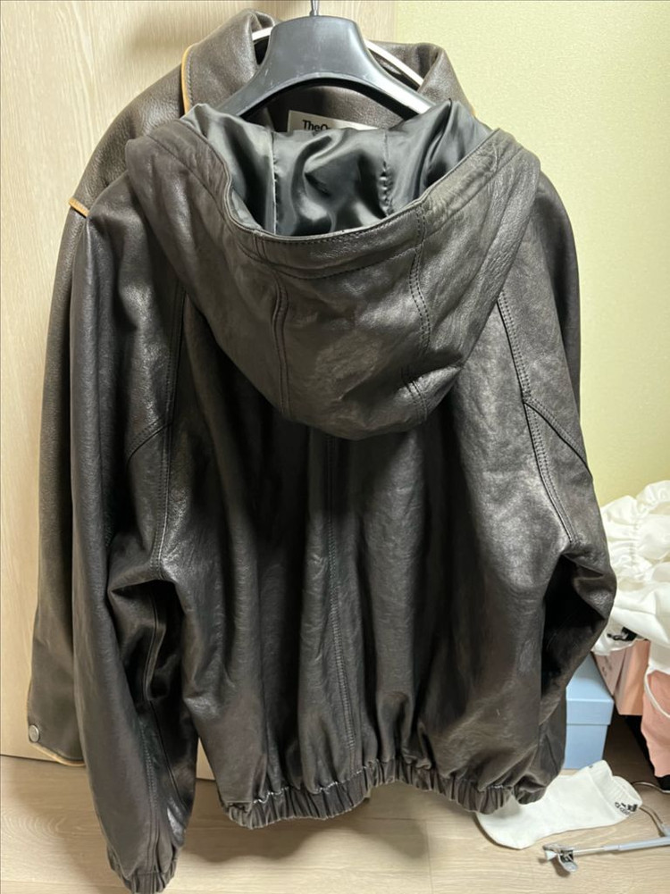 (가격인하)[nothingwritten]낫띵리튼 Hooded Leather Blouson Jacket--2