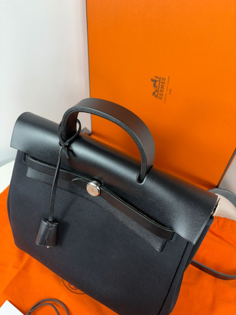 에르메스 에르백 에르백팩 캔버스 블랙--3