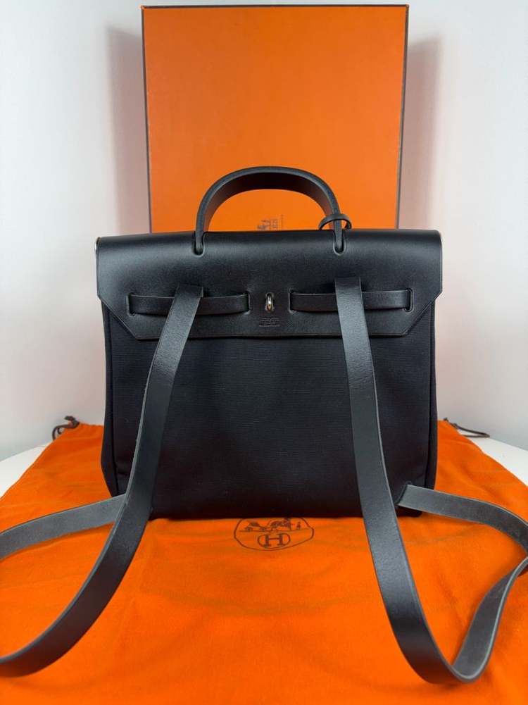 에르메스 에르백 에르백팩 캔버스 블랙--4