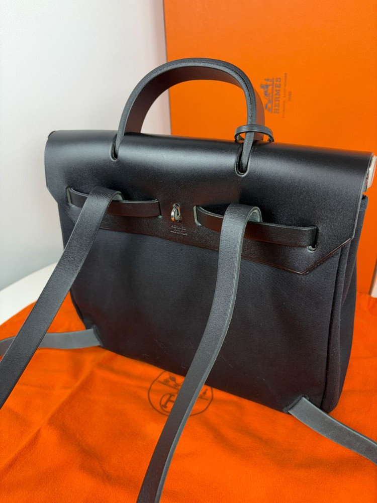 에르메스 에르백 에르백팩 캔버스 블랙--5