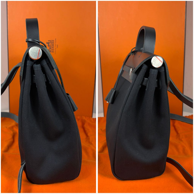 에르메스 에르백 에르백팩 캔버스 블랙--6