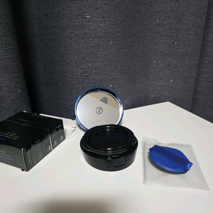 조르지오아르마니 쿠션케이스 글로우 에센스 에끌라 메쉬 블루 투고 핑크 퍼프