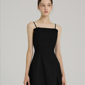 플로움 트위드 리본 원피스 m 웨딩촬영 블랙 미니 원피스 이미지