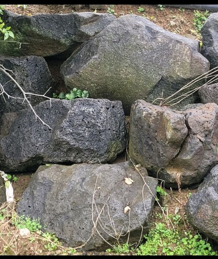 현무암 자연석 조경석 제주도 철원 곰보돌 돌 석축--0