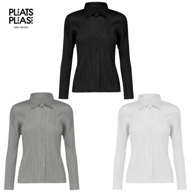 플리츠플리즈 그레이 셔츠탑 3사이즈--0