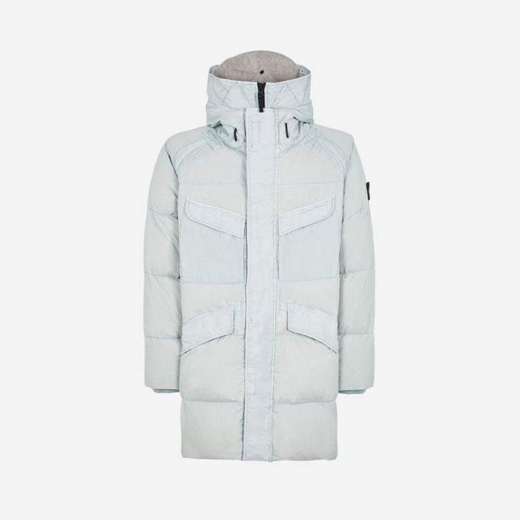 스톤아일랜드 / 22fw 크링클랩스 롱 패딩 라이트 그레이 국내매장판 / xxl--0