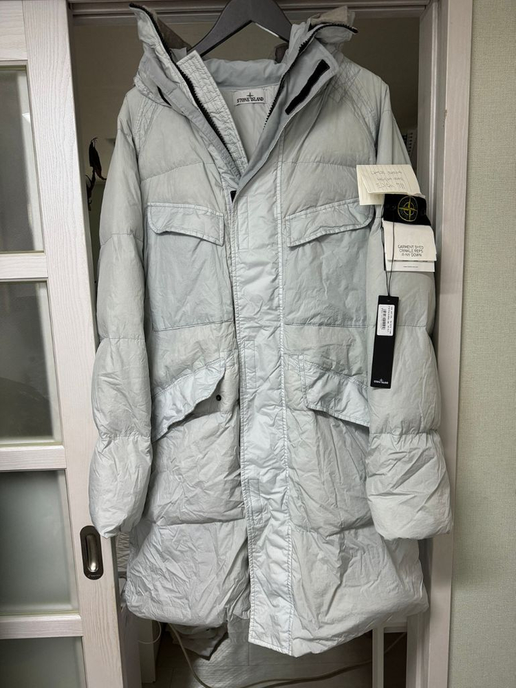 스톤아일랜드 / 22fw 크링클랩스 롱 패딩 라이트 그레이 국내매장판 / xxl--2