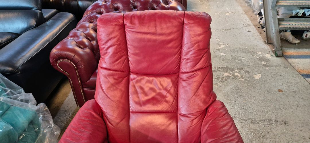 스트레스리스 메이페어 클래식 전체 천연가죽 1인 리클라이너 소파쇼파+스툴--8