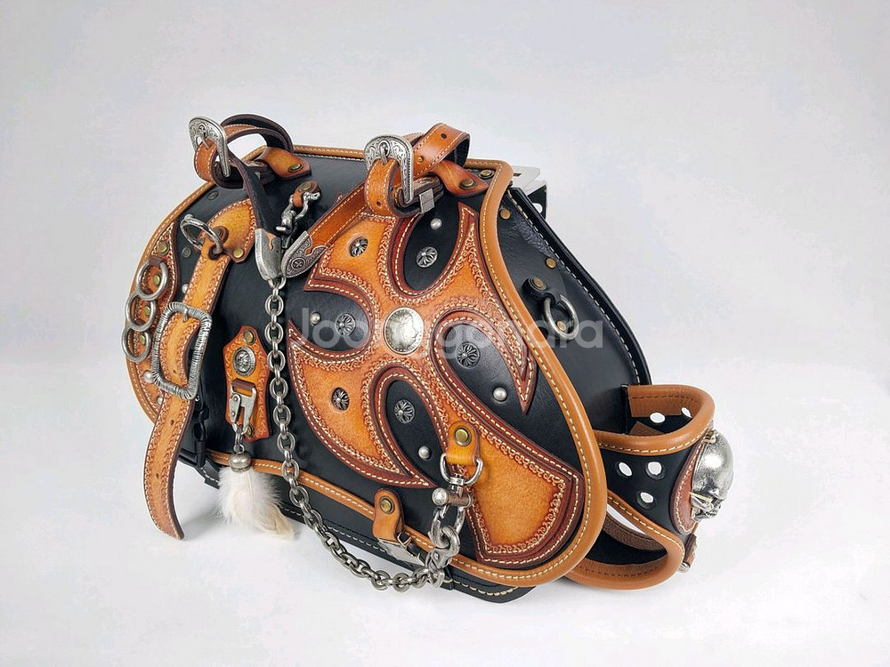 할리나 아메리칸용 통가죽 새들백 새제품--5