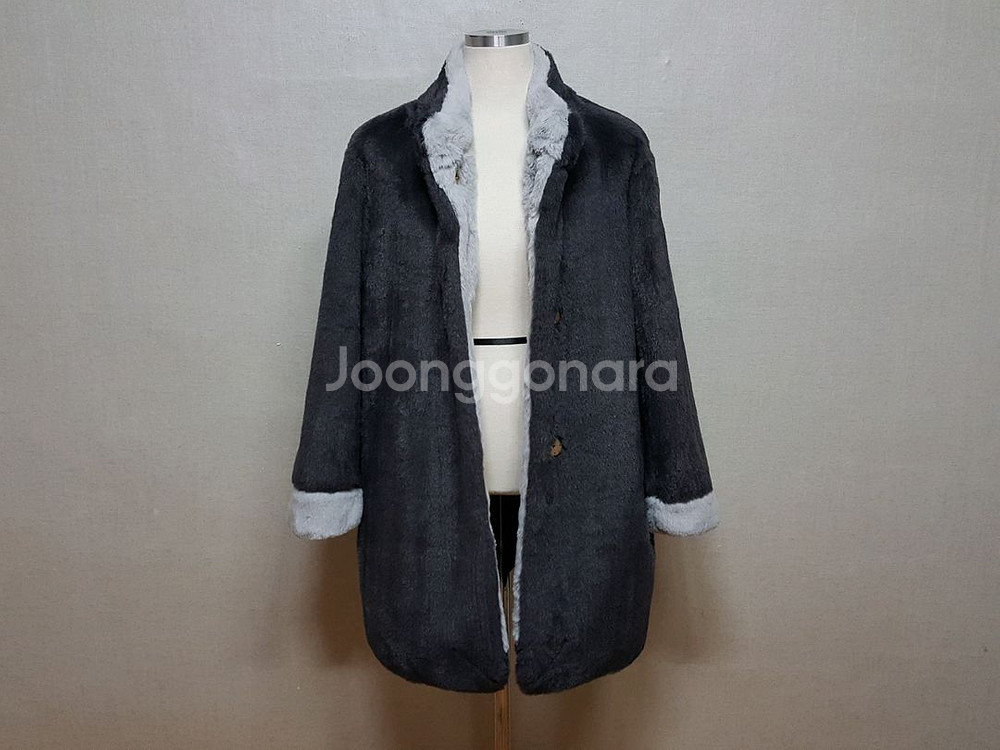 위버스 인조밍크 하프코트 66-77 상태좋음--0