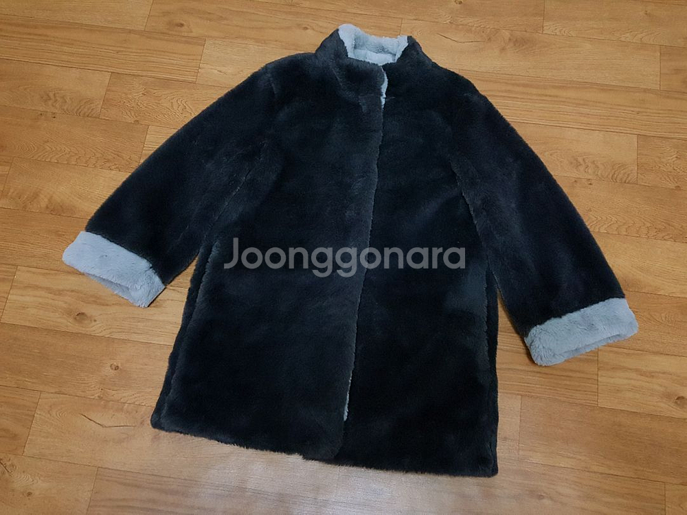위버스 인조밍크 하프코트 66-77 상태좋음--3