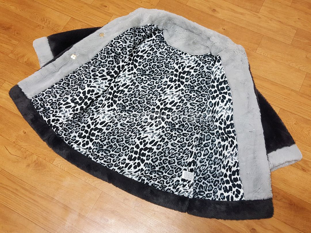 위버스 인조밍크 하프코트 66-77 상태좋음--4