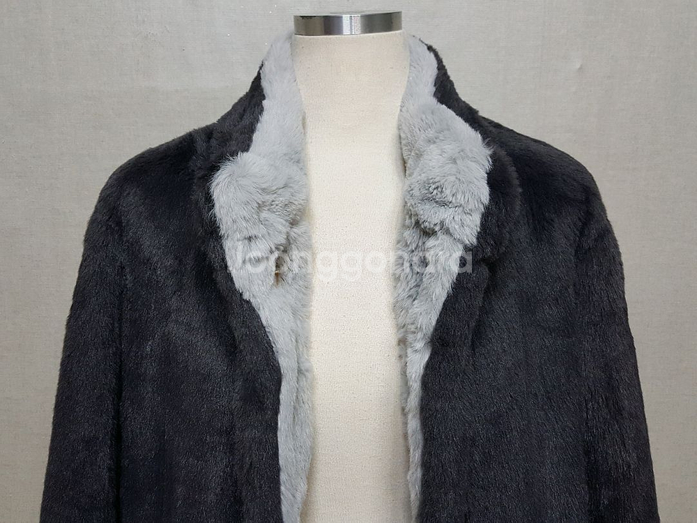 위버스 인조밍크 하프코트 66-77 상태좋음--6