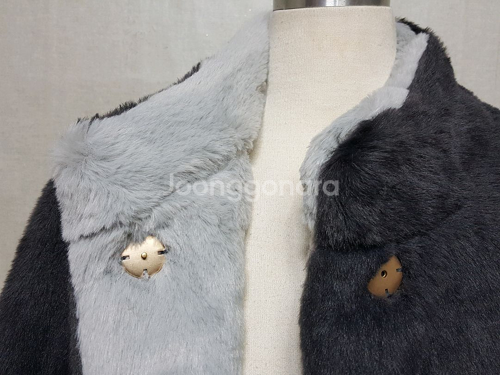 위버스 인조밍크 하프코트 66-77 상태좋음--7