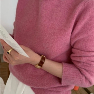 모네마켓 mone 리본빛 그레이프 핑크 니트 이미지