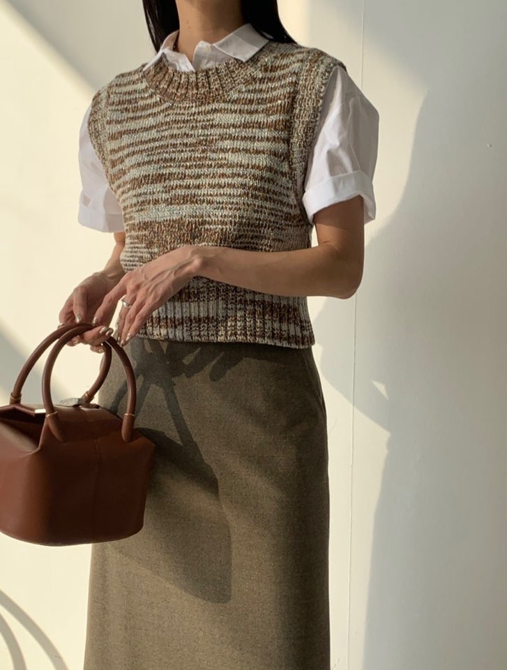 r2w 레디투웨어 알투더블유 kanda crop vest 1(s) 이미지