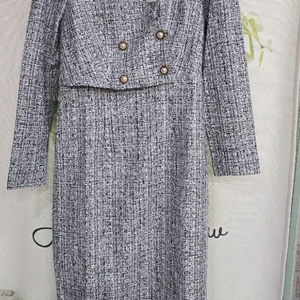 트위드 연그레이 롱 원피스 미사용