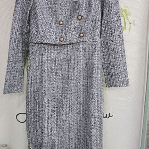 트위드 연그레이 롱 원피스 미사용