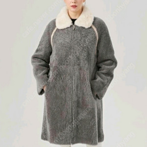 진도모피 밍크카라 양가죽 무스탕 그레이 미듐 새상품