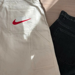 미착용)새상품 나이키 슈프림 데님쇼츠 내추럴