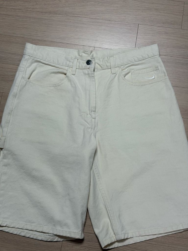 미착용)새상품 나이키 슈프림 데님쇼츠 내추럴--5