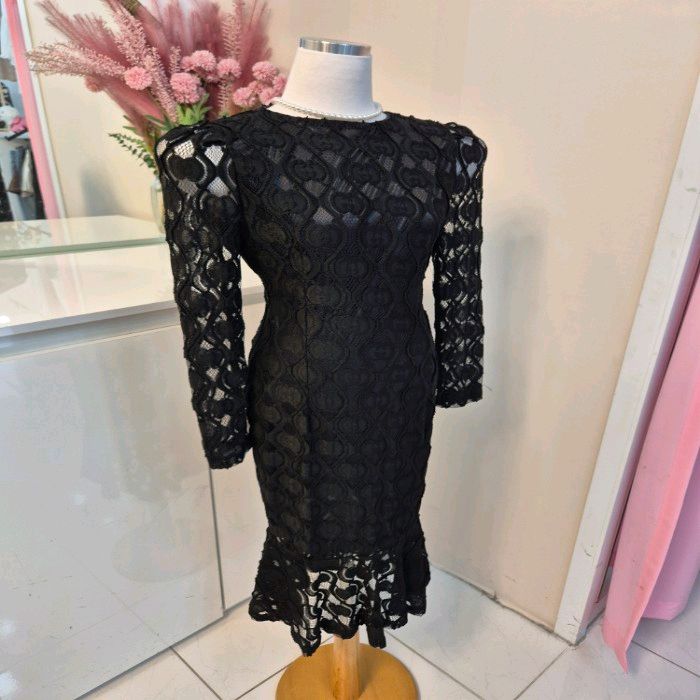 하객룩/연말룩/격식룩 레이스 머메이드 원피스 슬림핏 롱원피스ㅡ무배--8