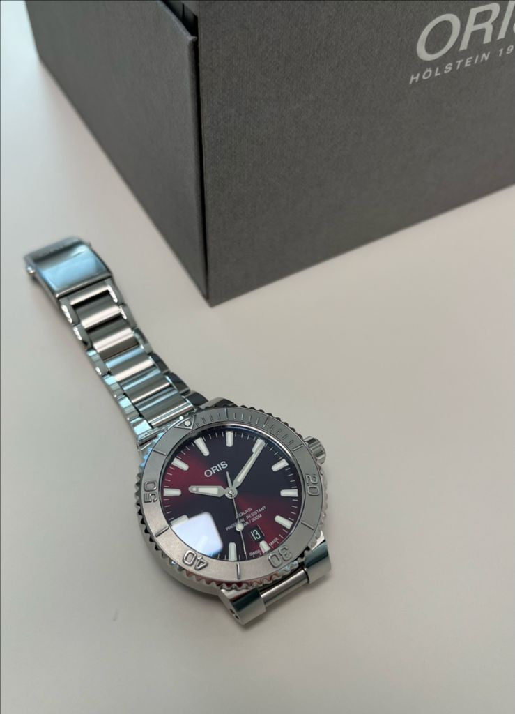 오리스(oris) 아퀴스(애커스) 릴리프 41.5mm 체리레드 이미지