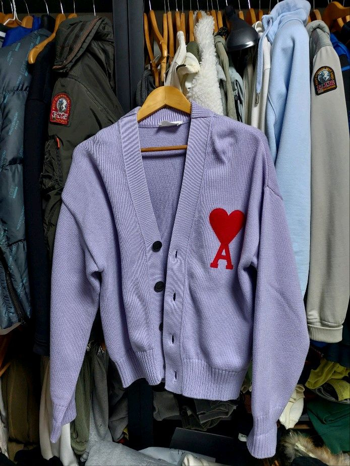 아미 빅하트 로고 퍼플 가디건 m 오버사이즈 이미지