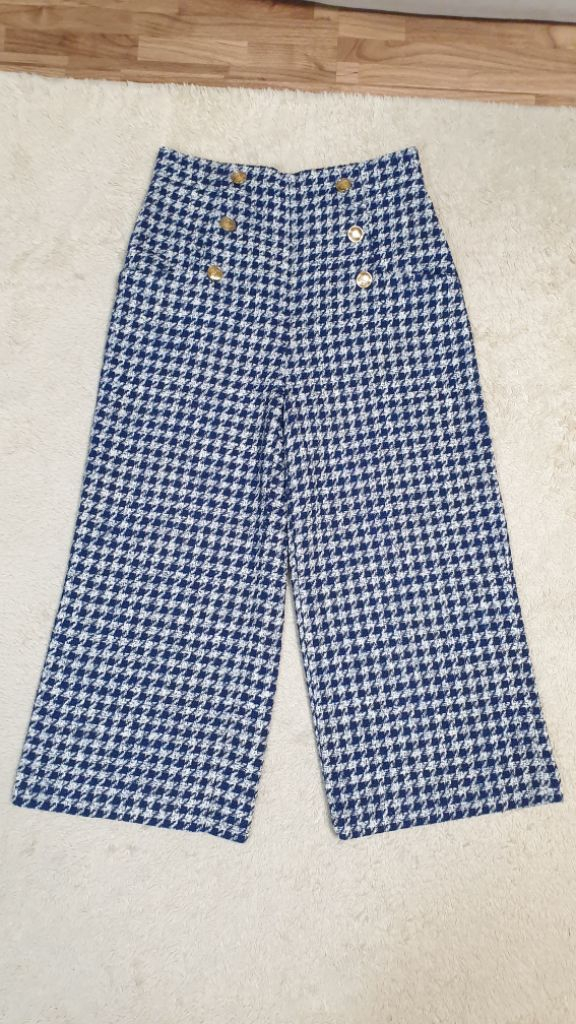 [여성28] 정품 ZARA 자라 트위드 와이드팬츠 새것--0