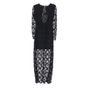 (새상품)MAJE 마쥬 블랙 레이스 레이어드 컷아웃 긴팔 맥시 롱 원피스