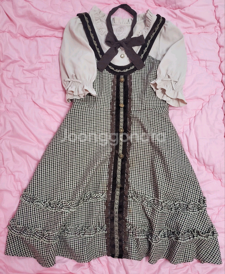 급처세탁완료상태좋음!허니시나몬 리본 프릴 핑크 블라우스 티 리즈리사st--2