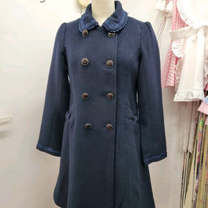 급처상태좋음!액시즈팜 레이스 꽃자수 리본포켓 더블 코트 자켓 리즈리사st