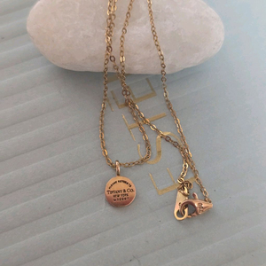 18k핑크골드 미니코인 데일리 목걸이