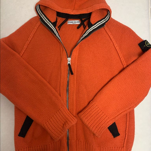 스톤아일랜드 오렌지색 후드 니트 집업 L(정품) 이미지