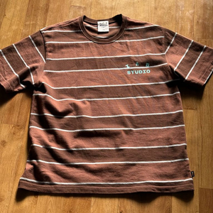 아이앱 스튜디오 스트라이프 티셔츠 브라운 XXL 중고